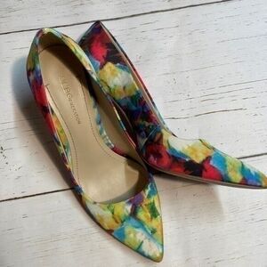 BCBGeneration women’s fabric multicolor heels. Size 7.5.